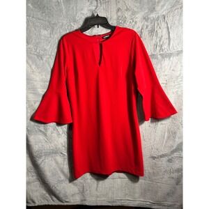 Express Red Bell Sleeve Keyhole Neckline Mini Dress Size L‎